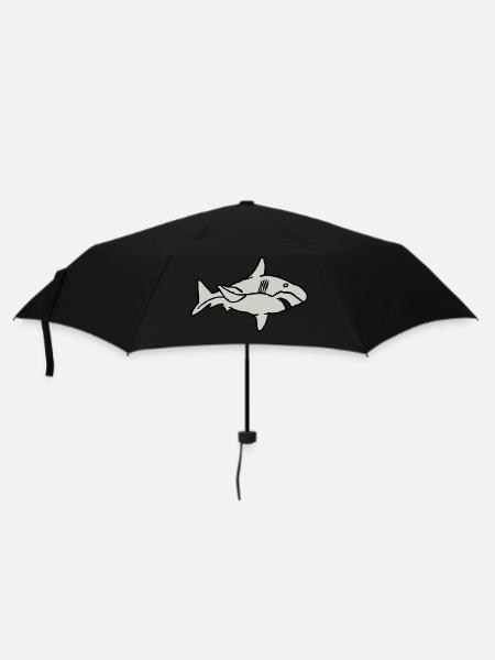 Poisson Requin Prédateur Eau Graffiti Océan - Parapluie standard - noir