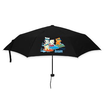 team family cat surfing bachelorette party office - Umbrella (small) - black - Front
