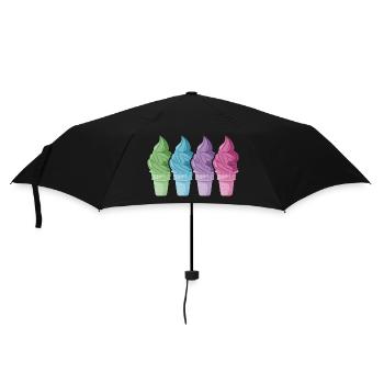 softeis in der waffel naschkatze nice ice - Regenschirm (klein) - Schwarz - Vorne
