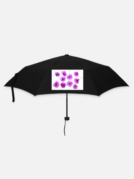 MOHNBLUME Lila - Regenschirm (klein) - Schwarz