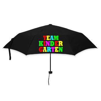 Team kindergarten - Regenschirm (klein) - Schwarz - Vorne