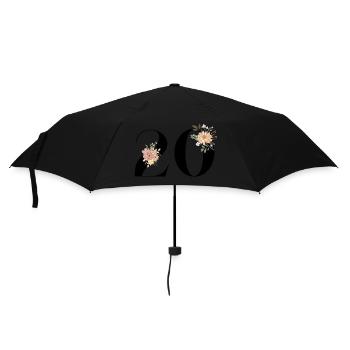 20e anniversaire fleuris (Cadeau de 20 ans) - Parapluie standard - noir - Devant