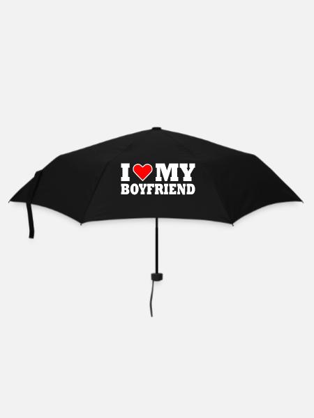 I love my boyfriend - Regenschirm (klein) - Schwarz