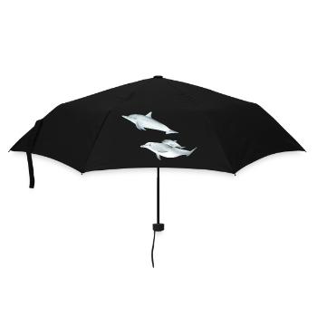 drôle de famille de dauphins - Parapluie standard - noir - Devant