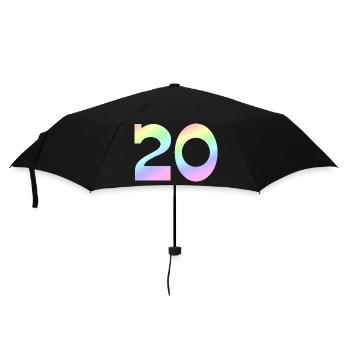 Jubiläum, 20 pastell Verlauf - Regenschirm (klein) - Schwarz - Vorne