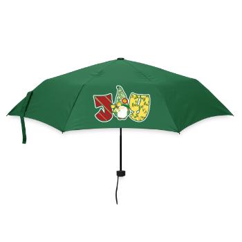 Christmas Santa Claus Gnomies - Umbrella (small) - bottlegreen - Front