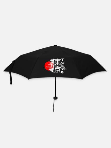 Tokyo Japan Asia City Skyline Font Grunge - Umbrella (small) - black