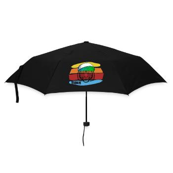 Tiger - Regenschirm (klein) - Schwarz - Vorne