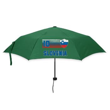 Slowenien Fußball Mannschaft - Regenschirm (klein) - Flaschengrün - Vorne