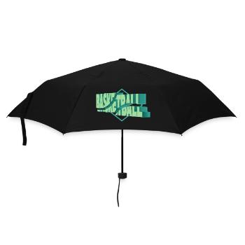 Basketball 3D Schrift Basketballer Spieler Fan - Regenschirm (klein) - Schwarz - Vorne