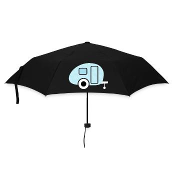 Caravan Schneeflocken Muster Camping Winter Fan - Regenschirm (klein) - Schwarz - Vorne