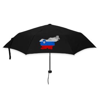 Slovenia flag in the shape of the country - Umbrella (small) - black - Front
