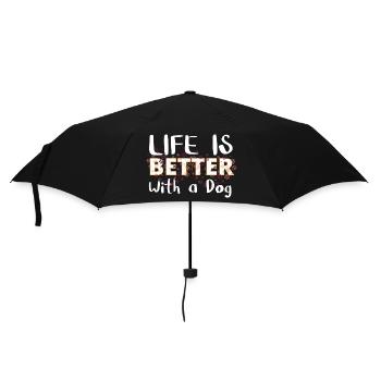 Life is better with a dog - Umbrella (small) - black - Front