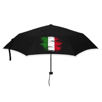Italien Flagge used - Regenschirm (klein) - Schwarz - Vorne