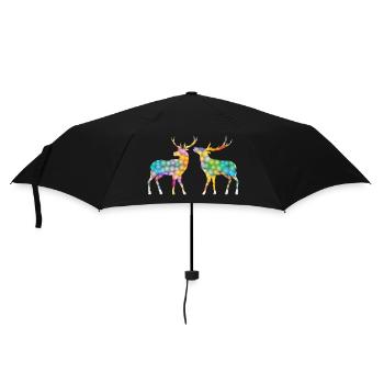 Hirsch - Regenschirm (klein) - Schwarz - Vorne