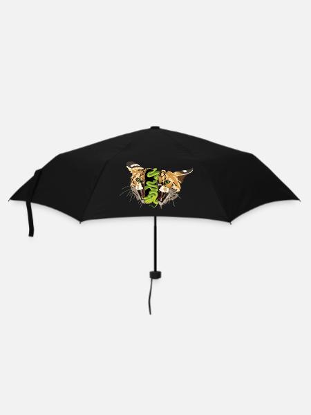 surreal wildcat head filled with snakes - Umbrella (small) - black