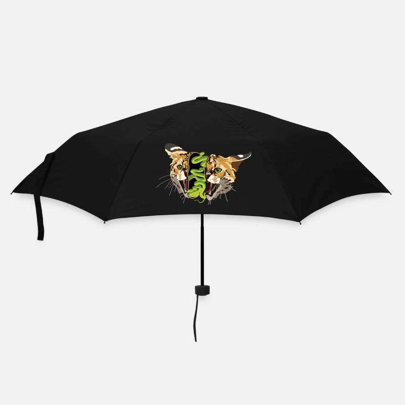 surreal wildcat head filled with snakes - Umbrella (small) - black