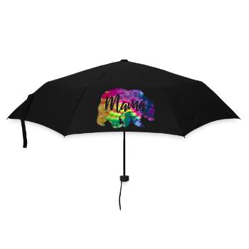 Mama Bear Tie Dye Batik Bear - Umbrella (small) - black - Front