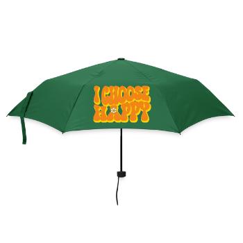 I Choose Happy Funny Retro Hippie Font - Umbrella (small) - bottlegreen - Front