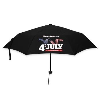 4. Juli Flaggendesign Mom Amerika - Regenschirm (klein) - Schwarz - Vorne