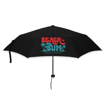 Beach Bum, Sommer Sonne Urlaub Strand Palmen Meer - Regenschirm (klein) - Schwarz - Vorne