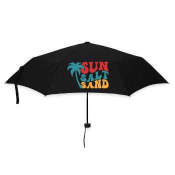 Sun Salt Sand Summer Sun Beach Palm Trees Holiday - Umbrella (small) - black - Front