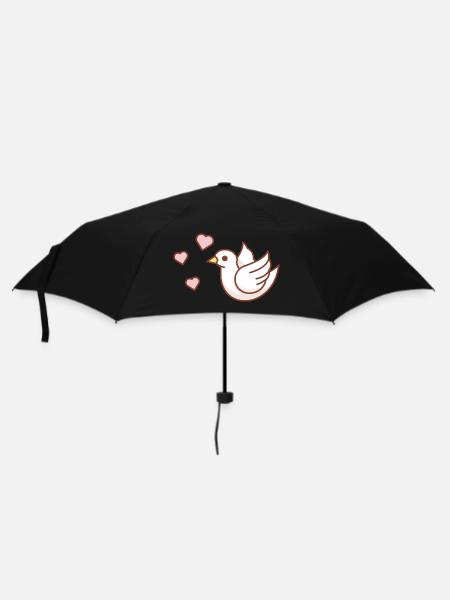 Taube - Regenschirm (klein) - Schwarz