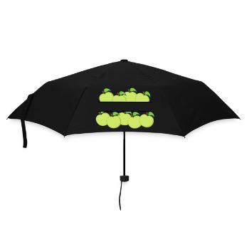 Äpfelfahne mit grünem Apfel - Regenschirm (klein) - Schwarz - Vorne