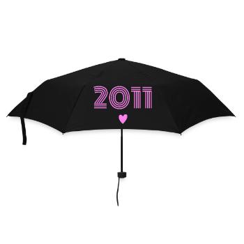 Jahrgang 2011 Mädchen - Regenschirm (klein) - Schwarz - Vorne