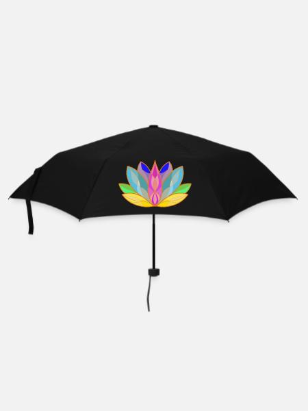 Blooming Lotus Mandala Design - Umbrella (small) - black