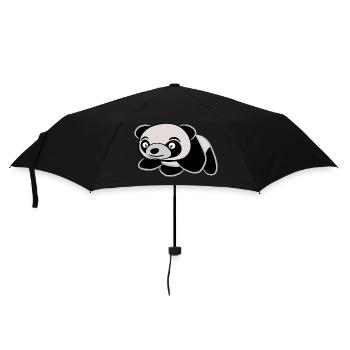 Panda große Augen niedlich Baby Pandabär Wildtiere - Regenschirm (klein) - Schwarz - Vorne