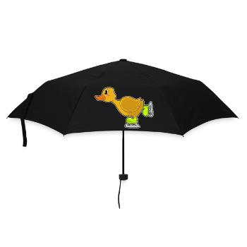 Ente Eislaufen Schlittschuhe Wintersport - Regenschirm (klein) - Schwarz - Vorne