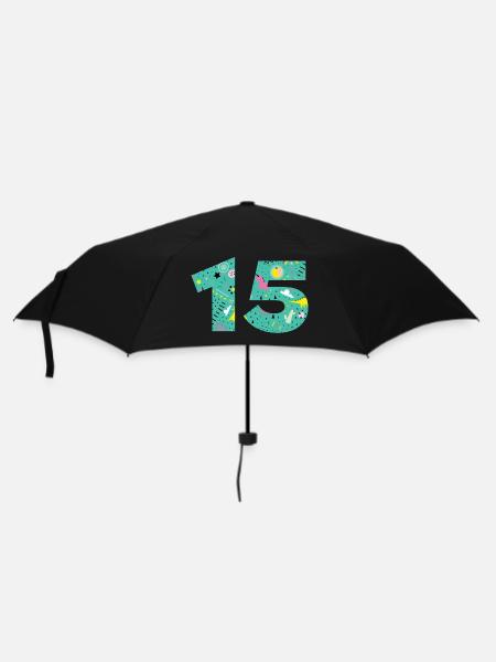 Personalized 15 Anniversary Number - Umbrella (small) - black