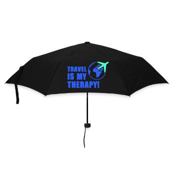 travel is my therapy - Umbrella (small) - black - Front