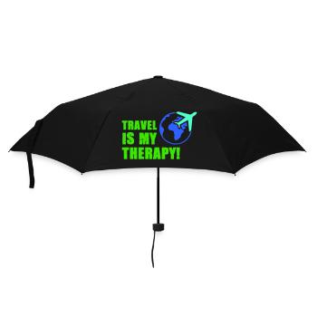 travel is my therapy - Umbrella (small) - black - Front