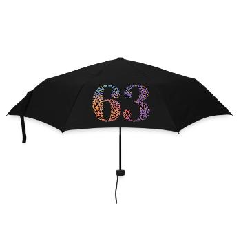 63. Geburtstag Leopard - Regenschirm (klein) - Schwarz - Vorne