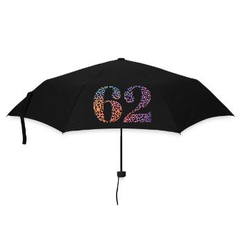 62. Geburtstag Leopard - Regenschirm (klein) - Schwarz - Vorne