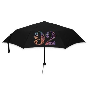 92. Geburtstag Leopard - Regenschirm (klein) - Schwarz - Vorne