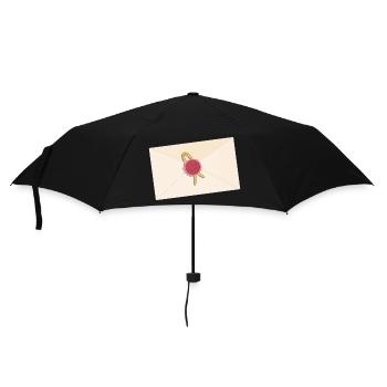 geschlossener Briefumschlag mit Siegel - Regenschirm (klein) - Schwarz - Vorne