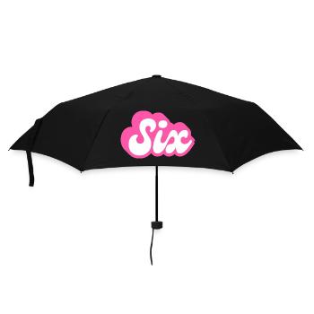 Sechster Geburtstag - 6. Geburtstag Retro Pink - Regenschirm (klein) - Schwarz - Vorne