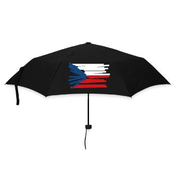 Czech Republic Flag - Modern Art - Umbrella (small) - black - Front