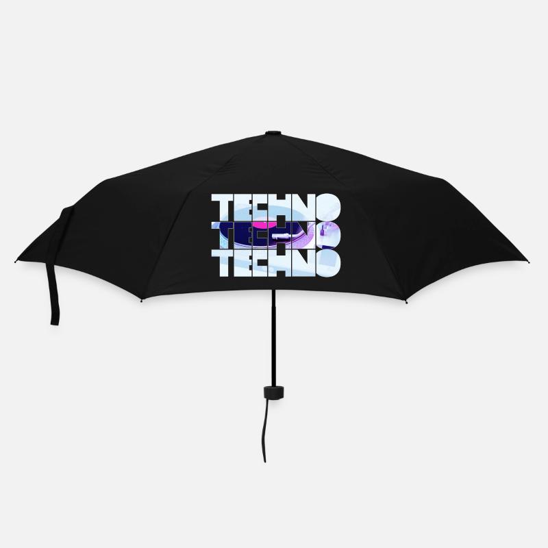 Techno #1 - Regenschirm (klein) - Schwarz