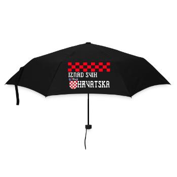 Kroatien hrvatska kroatien hrv hr zagreb geteilte Flagge - Regenschirm (klein) - Schwarz - Vorne