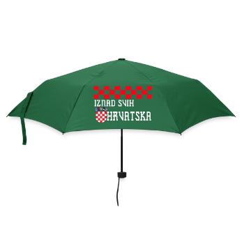 Kroatien hrvatska kroatien hrv hr zagreb geteilte Flagge - Regenschirm (klein) - Flaschengrün - Vorne