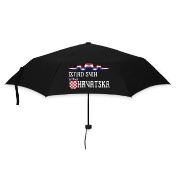 Kroatien hrvatska kroatien hrv hr zagreb geteilte Flagge - Regenschirm (klein) - Schwarz - Vorne