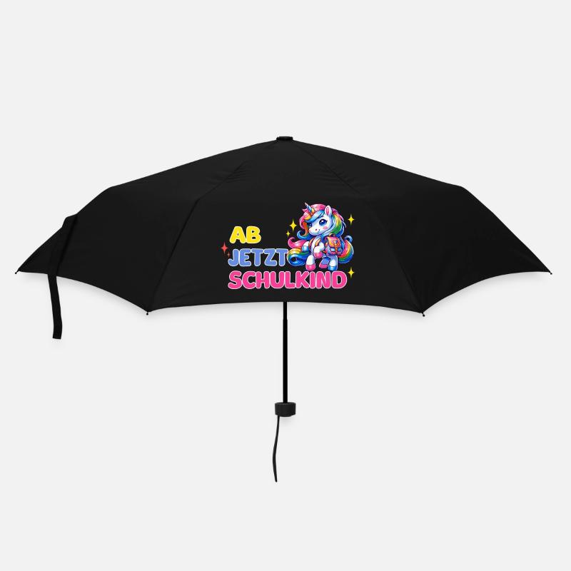 Ab jetzt Schulkind - Shirt / Geschenk Einschulung - Regenschirm (klein) - Schwarz