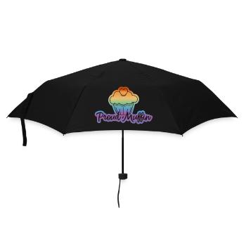 Proud Muffin - Regenschirm (klein) - Schwarz - Vorne