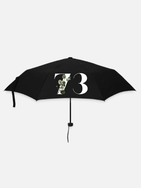Nummer 73 Blumengrün - 73. Blumengeburtstag - Regenschirm (klein) - Schwarz