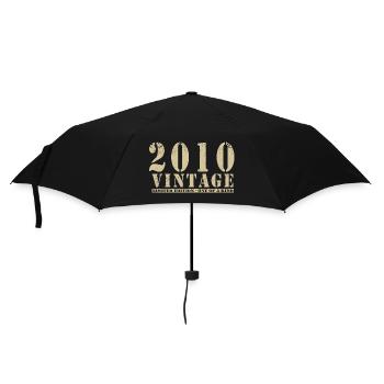 Original 2010 Vintage Vintage Retro Geburtstag - Regenschirm (klein) - Schwarz - Vorne