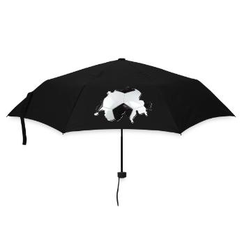 Schweiz Landkarte – echter Fußball - Regenschirm (klein) - Schwarz - Vorne